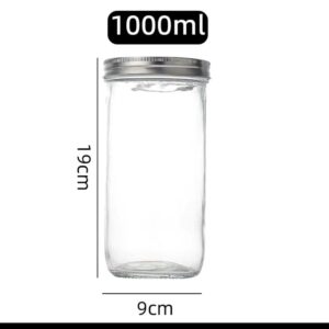 tapered mason jar 1000ml size