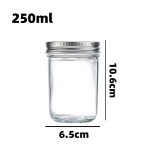 tapered mason jar 250ml size