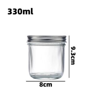 tapered mason jar 330ml size
